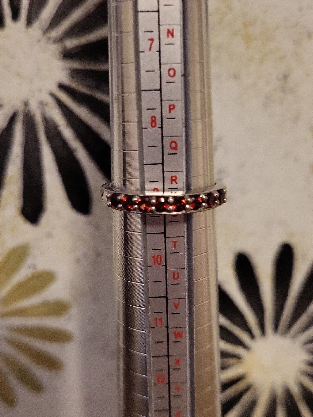 Sterling Silver Garnet Band Ring - Red Gemstone Stackable